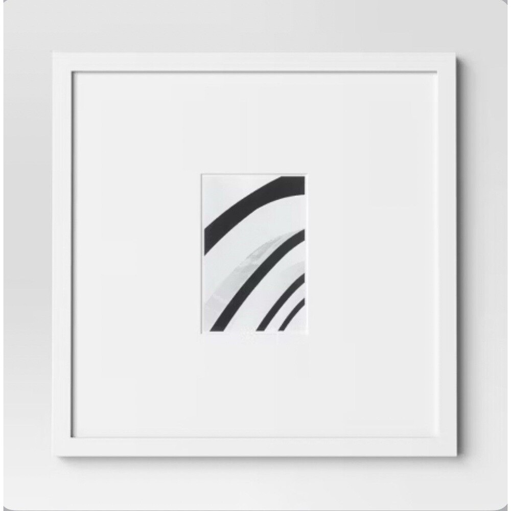 Threshold 15x15 Square Picture Frame Matted to 4x6 Photo White NEW